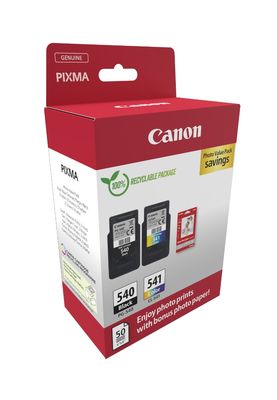 Canon 5225B013 Ink Cartridges & Glossy Photo Paper Pack - (PG-540 / CL-541)