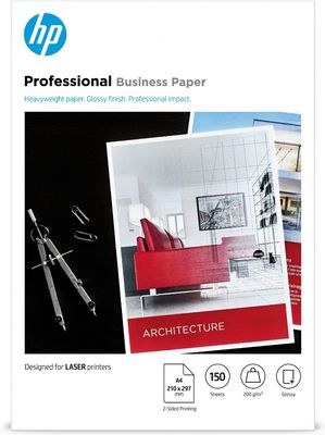 HP 200gsm A4 Laser Professional Glossy Paper (7MV83A 150 Sheets Laserjet Paper 210 x 297mm)