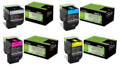 Lexmark 802X 4 Colour Extra High Capacity Return Program Toner Cartridge Multipack