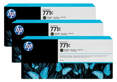 HP 771C Matte Black Ink Cartridges Triple Pack - (B6Y31A)