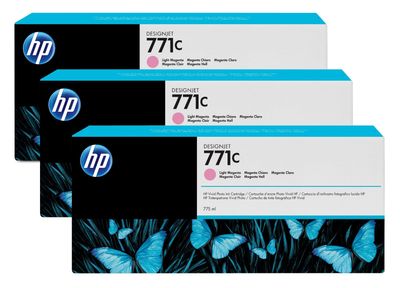 HP 771C Light Magenta Ink Cartridges Triple Pack - (B6Y35A)