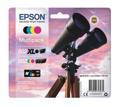 Epson 502/502XL 4 Colour Ink Cartridge Multipack - (C13T02W94010 Binoculars)