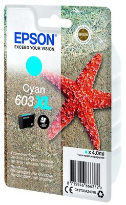 Epson 603XL High Capacity Cyan Ink Cartridge - (C13T03A24010)