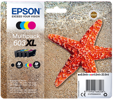 Epson 603XL High Capacity 4 Colour Ink Cartridge Multipack (C13T03A64010)