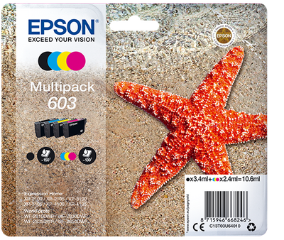 Epson 603 4 Colour Ink Cartridge Multipack - (C13T03U64010)
