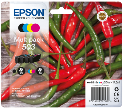 Epson 503 4 Colour Ink Cartridge Multipack - (C13T09Q64010 Chilli)
