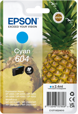 Epson 604 Cyan Ink Cartridge - (C13T10G24010 Pineapple)