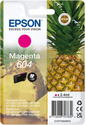 Epson 604 Magenta Ink Cartridge - (C13T10G34010 Pineapple)
