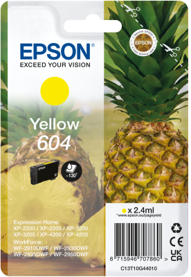 Epson 604 Yellow Ink Cartridge - (C13T10G44010 Pineapple)