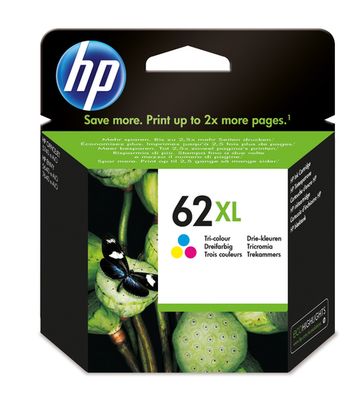HP 62XL High Capacity Tri-Colour Ink Cartridge - (C2P07AE)