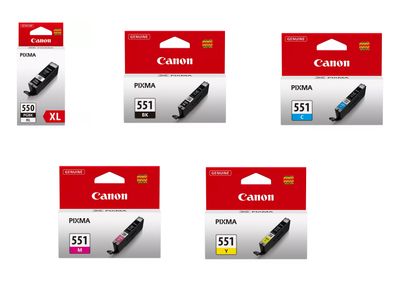 Canon PGI-550XL / CLI-551XL High Capacity 2 x Black & 3 x Colour Ink Cartridge Multipack