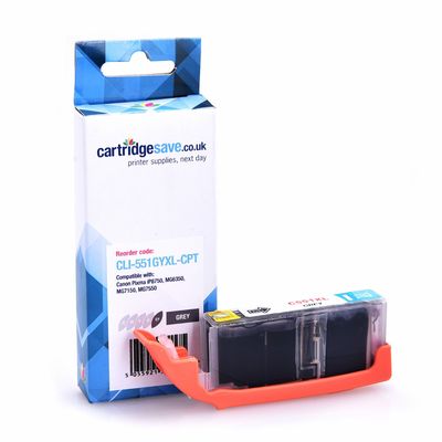 Compatible Canon CLI-551GYXL High Capacity Grey Printer Cartridge - (6447B001)