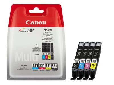 Canon CLI-551 4 Colour Ink Cartridge Multipack