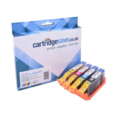 Compatible Canon CLI-571XL High Capacity 4 Colour Ink Cartridge Multipack