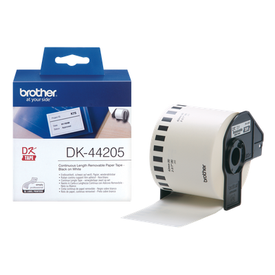 Brother DK-44205 Black On White 62mm x 30.48m Continuous Paper Tape Adhesive Paper
