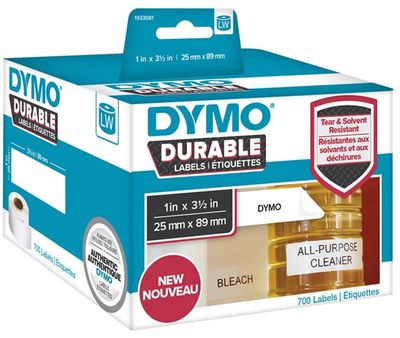 Dymo 1933081 Durable Shelving Adhesive Labels 1 x 700 Labels 89mm x 25mm