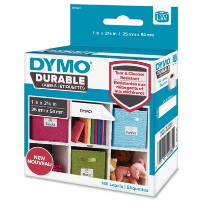 Dymo 1976411 Durable Labels 1 x 160 Adhesive Labels 25mm x 54mm