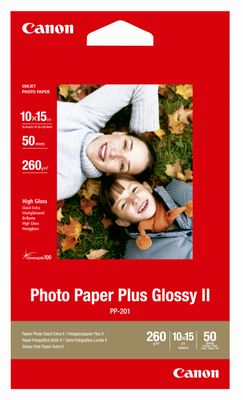 Canon PP-201 260gsm 10x15cm Glossy Photo Paper Plus II (2311B003 50-Sheets Inkjet Photo Paper 4x6in.)
