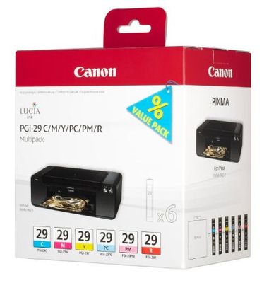 Canon PGI-29 6 Colour Ink Cartridge Multipack - (4873B005)