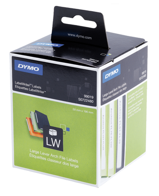 Dymo 99019 Large Lever Arch File Labels 1 x 110 Adhesive Labels 190mm x 59mm (S0722480)