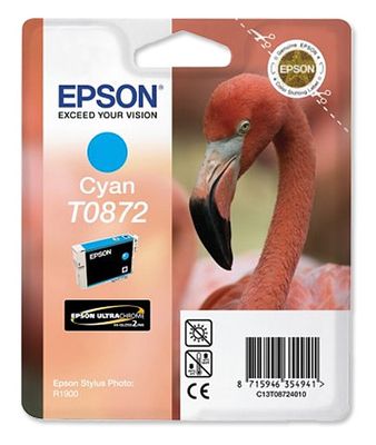 Epson T0872 Cyan Ink Cartridge - (C13T08724010 Flamingo)