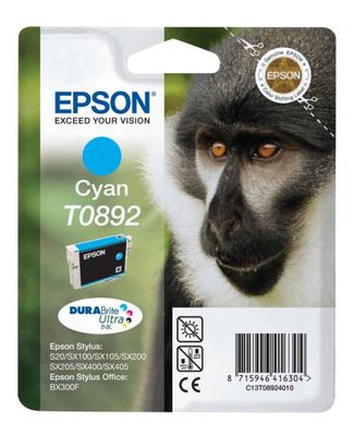 Epson T0892 Cyan Ink Cartridge - (C13T089240 Monkey)