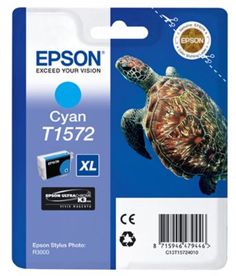 Epson T1572 Cyan Ink Cartridge - (C13T157240 Turtle)