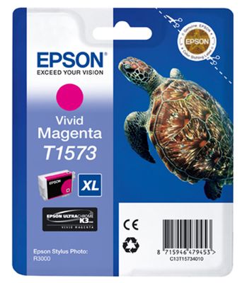 Epson T1573 Vivid Magenta Ink Cartridge - (C13T157340 Turtle)