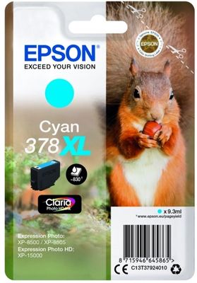 Epson 378XL High Capacity Cyan Ink Cartridge - (T3792 Squirrel)