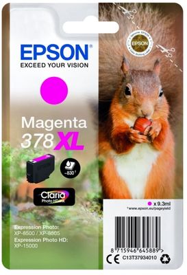 Epson 378XL High Capacity Magenta Ink Cartridge - (T3793 Squirrel)