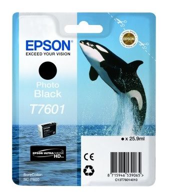 Epson T7601 Photo Black Ink Cartridge - (C13T760140 Killer Whale)