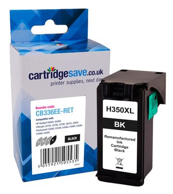 Compatible HP 350XL High Capacity Black Ink Cartridge - (CB336EE)