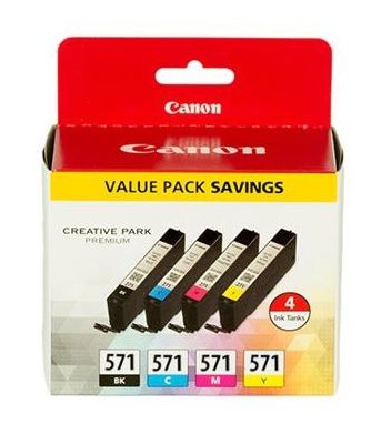 Canon CLI-571 4 Colour Ink Cartridge Multipack