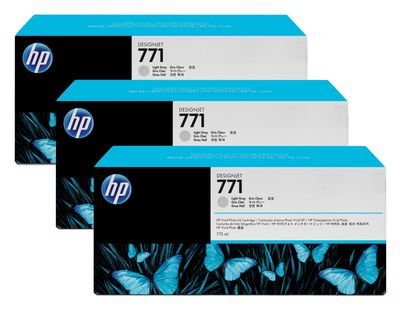 HP 771 3 x Light Grey Ink Cartridge Multipack - (CR257A)