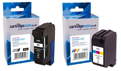 Compatible HP 45 / 23 High Capacity Black & Tri-Colour Ink Multipack