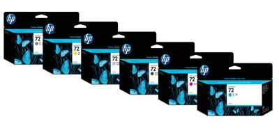 HP 72 High Capacity 6 Colour Ink Cartridge Multipack