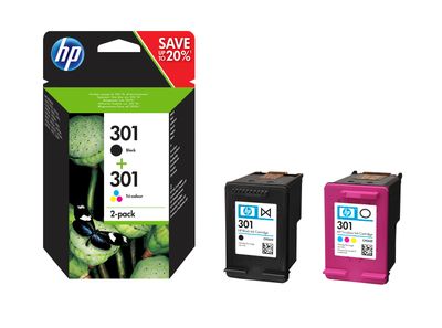 HP 301 Black & Tri-Colour Ink Cartridge Multipack (N9J72AE)