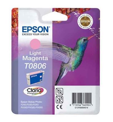 Epson T0806 Light Magenta Ink Cartridge - (C13T080640 Hummingbird)
