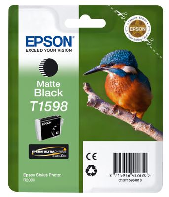 Epson T1598 Matte Black Ink Cartridge - (C13T159840 Kingfisher)