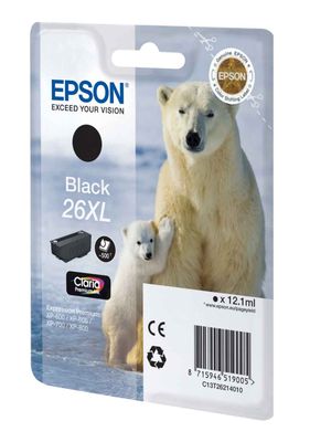 Epson 26XL Black High Capacity Ink Cartridge - (T2621 Polar Bear)