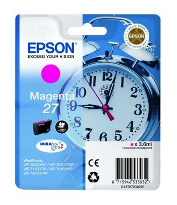 Epson 27 Magenta Ink Cartridge - (T2703 Alarm Clock)