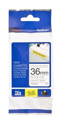 Brother TZe-S261 Black On White Strong Adhesive Laminated P-Touch ...