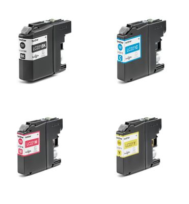 Brother LC221 Light User 4 Colour Ink Cartridge Multipack