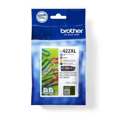 Brother LC422XLVAL High Capacity 4 Colour Ink Cartridge Multipack