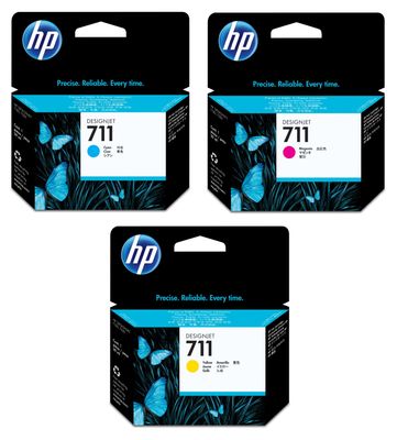 HP 711 3 Colour Ink Cartridge Multipack - (P2V32A)