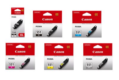 Canon PGI-550XL / CLI-551XL High Capacity 2 Black & 4 Colour Ink Cartridge Multipack