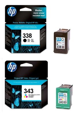HP 338 / HP 343 Black & Tri-Colour Ink Cartridge Multipack (SD449EE)