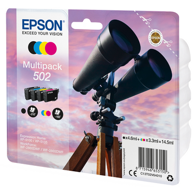 Epson 502 4 Colour Ink Cartridge Multipack - (C13T02V64010 Binoculars)
