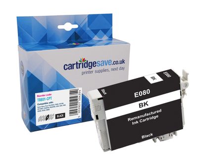 Compatible Epson T0801 Black Printer Cartridge - (C13T080140 Hummingbird)