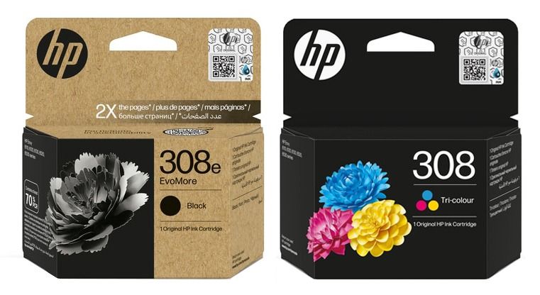 HP 308e 308 High Capacity Black Tri Colour Ink Cartridge Multipack